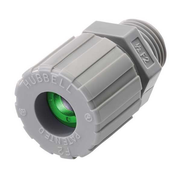 Liquid Tight Connector, 1/2 in., Green