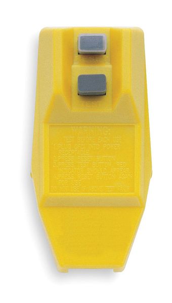 Plg-In GFCI, Ylw, 15A, 5-15P, Rnproof, 120VAC