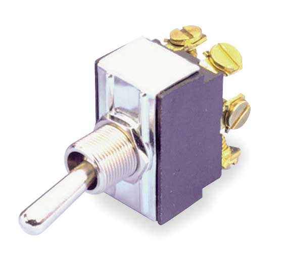 Toggle Switch, DPDT, 6 Connections, On/On, 3/4 hp, 10A @ 250V AC, 15A @ 125V AC