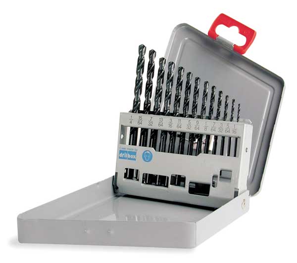 13PC 118Â° General Purpose Jobber Lngth Drill Set Cle-Line 1899 Steam Oxide HSS RHS/RHC 1/16-1/4x1/64