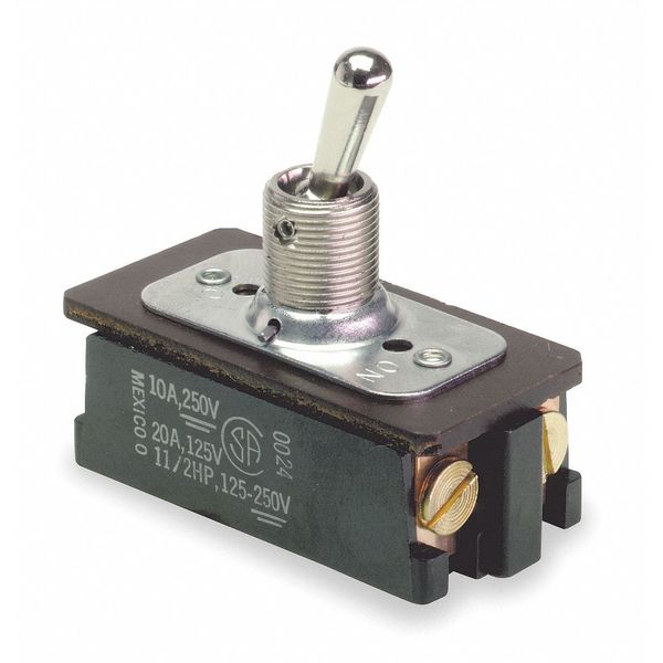 Toggle Switch, DPST, 4 Connections, On/Off, 10A @ 250V AC/20A @ 125V AC, Screw Terminal