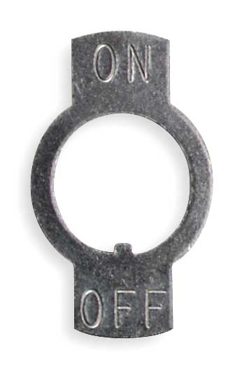 Toggle Switch Legend Plate, On/Off, PK25