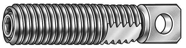 Swivel Spring Anchor, #8-32, 7/8 in L, 18-8 Stainless Steel Plain