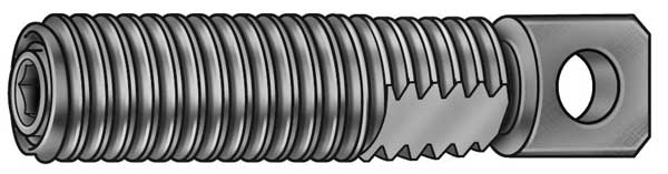 Swivel Spring Anchor, #6-32, 5/8 in L, Carbon Steel Black Oxide