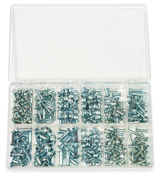 Barrel Bolt Assortment, Steel, Zinc Plated Finish