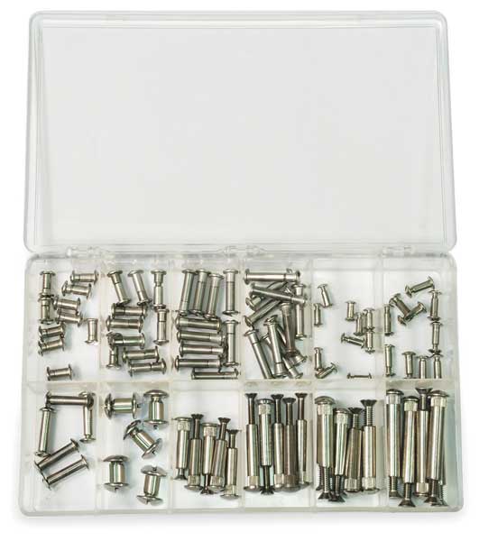 Barrel Bolt Assortment, Stainless Steel, Black Oxide Finish