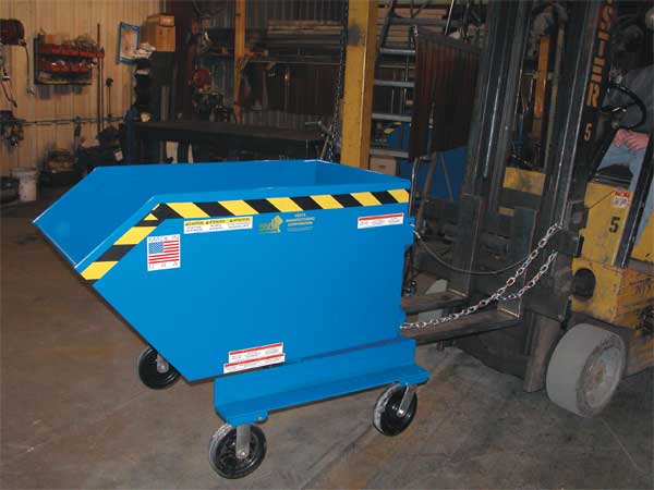 Portable Hopper, Steel, 1/2 cu. yd, 2000lb.