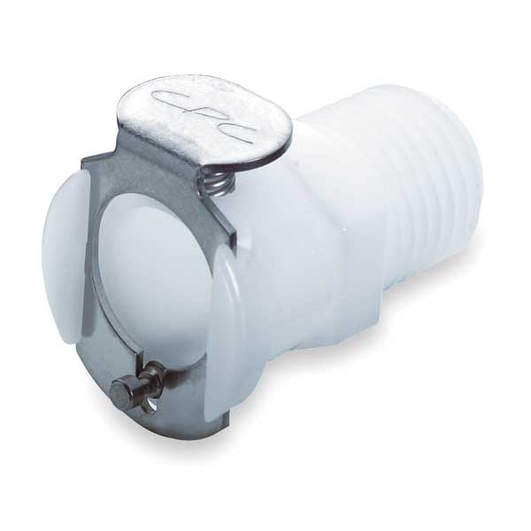Inline Coupler, Acetal, Shut-Off, MNPT