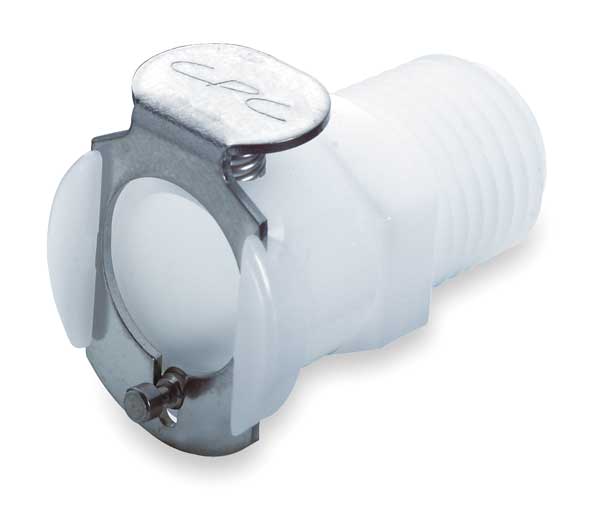 Inline Coupler, Acetal, Shut-Off, MNPT