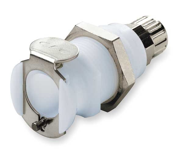 Panel Mount Coupler, Acetal, Shut-Off, PTF