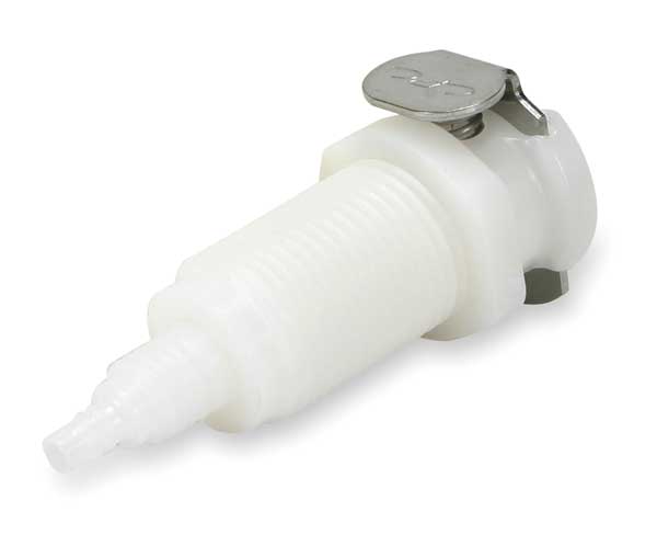 Panel Mount Coupler, Acetal, Shut-Off, PTF