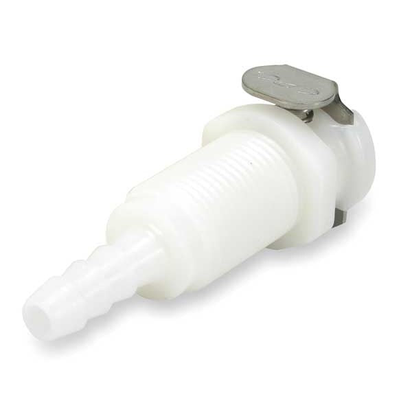 Panel Mount Coupler, Acetal, Shut-Off