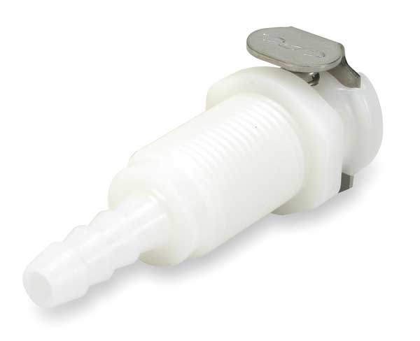 Panel Mount Coupler, Acetal, Barbed, 3/8