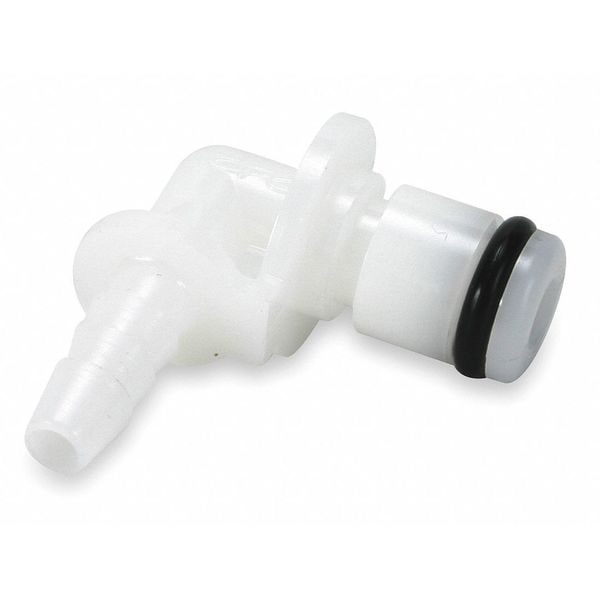 Elbow Insert, Acetal, Shut-Off, Barbed