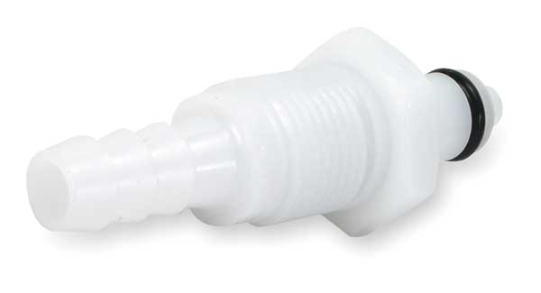Panel Mount Insert, Acetal, Shut-Off, Barbd