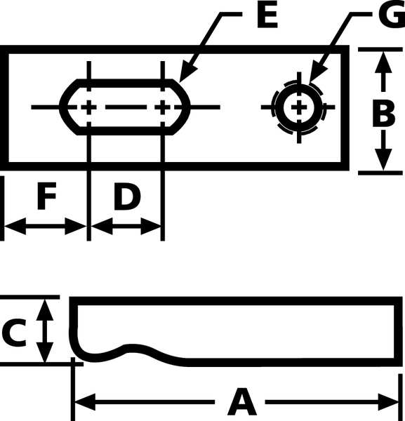 Tapped End Clamp, 1-1/2, 5-1/2, 3/4