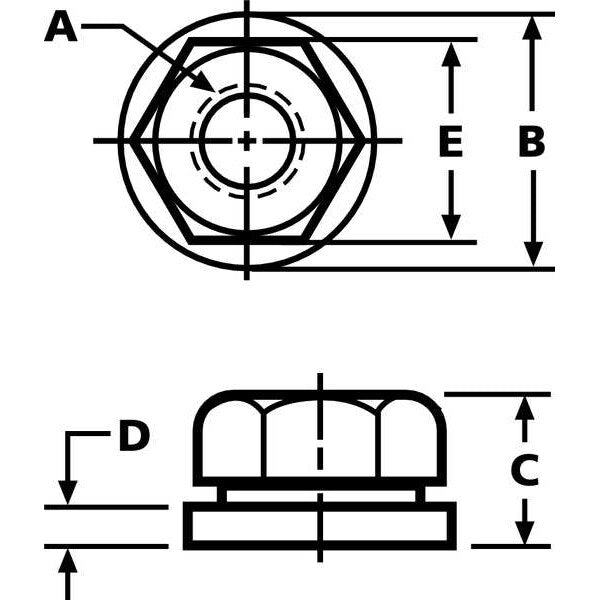 Flange Nut, 3/8