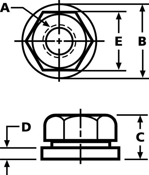 Flange Nut, 3/8