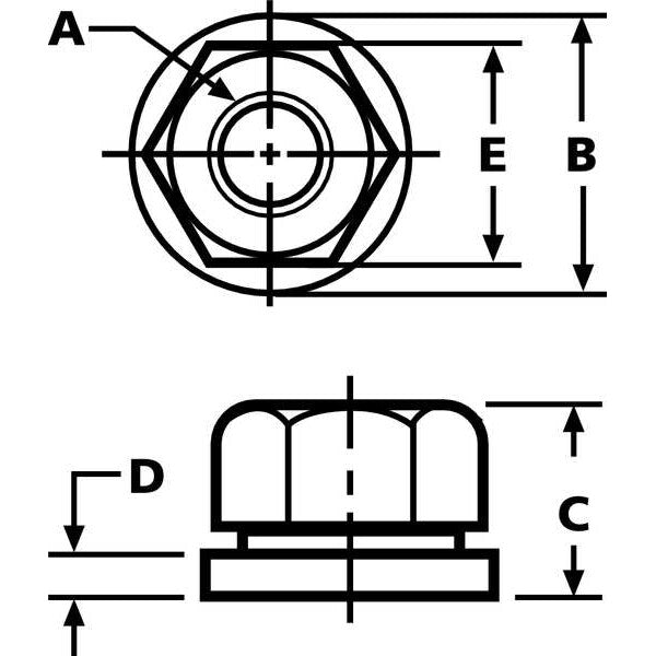 Swivel Flange Nut, 3/8