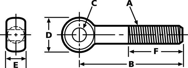 Eye Bolt With Shoulder, 3/8