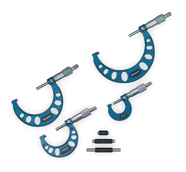 Outside Micrometer Set, 4 Pc, 1-4 In