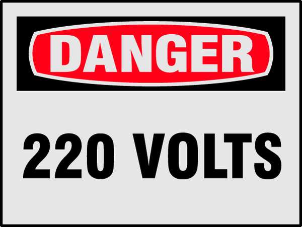 Danger Label, 5 In. W, 3-1/2 In. H, PK8, 21008LS
