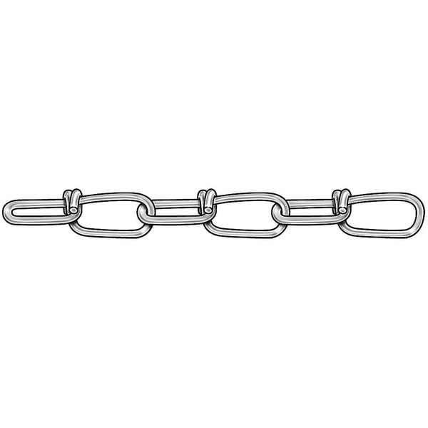 Chain, Dbl, Zinc, Sz #4, 70 Lb Load, 100 Ft