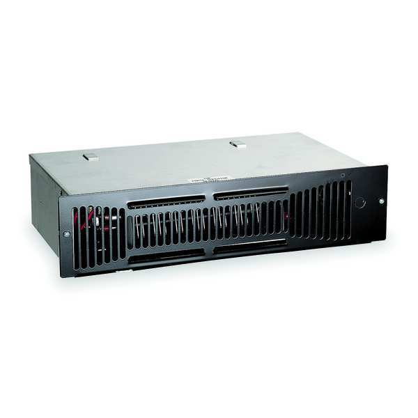 Electric Kickspace Heater, Recessed, 750/1500 W, 120V AC, Black