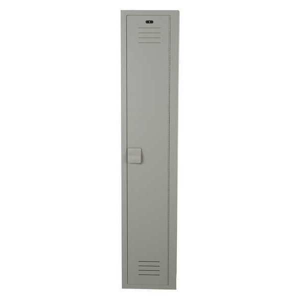 Wardrobe Locker, 12 in W, 15 in D, 60 in H, (1) Tier, (1) Wide, Gray
