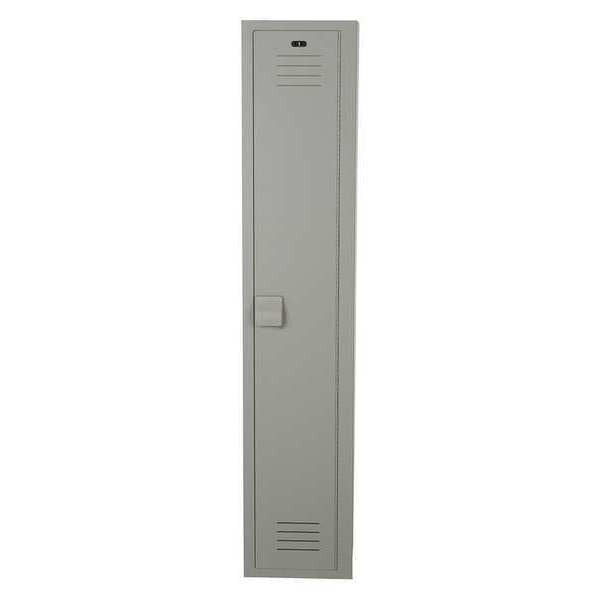 Wardrobe Locker, 12 in W, 18 in D, 60 in H, (1) Tier, (1) Wide, Gray