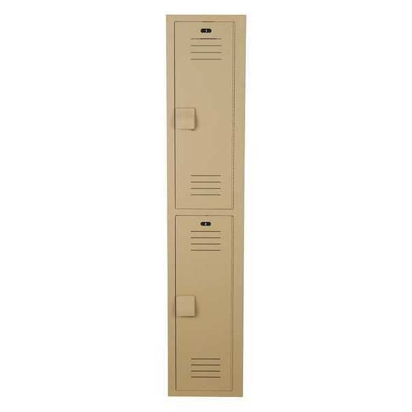 Wardrobe Locker, 12 in W, 12 in D, 72 in H, (1) Wide, (2) Openings, Beige