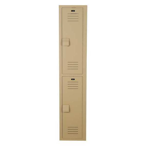 Wardrobe Locker, 12 in W, 12 in D, 60 in H, (1) Wide, (2) Openings, Beige