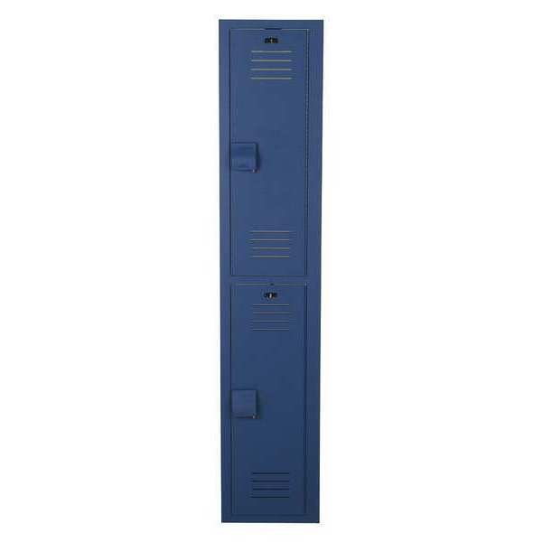 Wardrobe Locker, 12 in W, 18 in D, 72 in H, (1) Wide, (2) Openings, Deep Blue