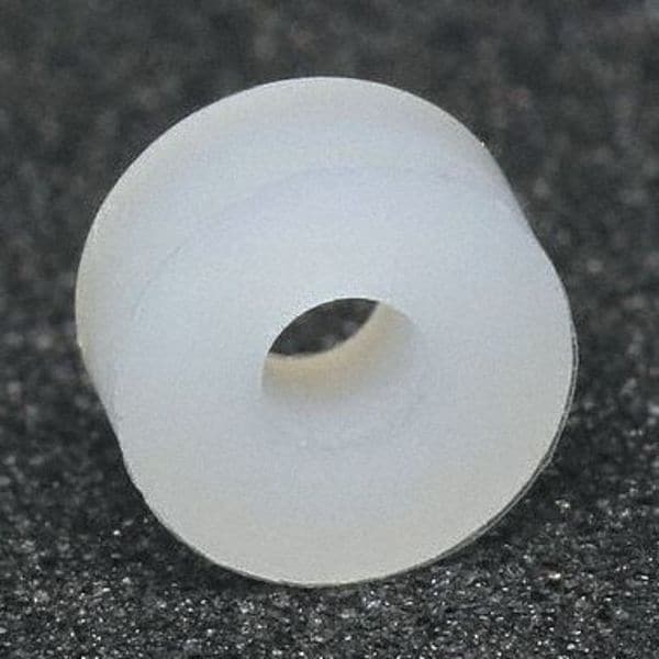 Round Spacer, M13 Screw Size, Nylon, 10 mm Overall Lg, 13.3 mm Inside Dia