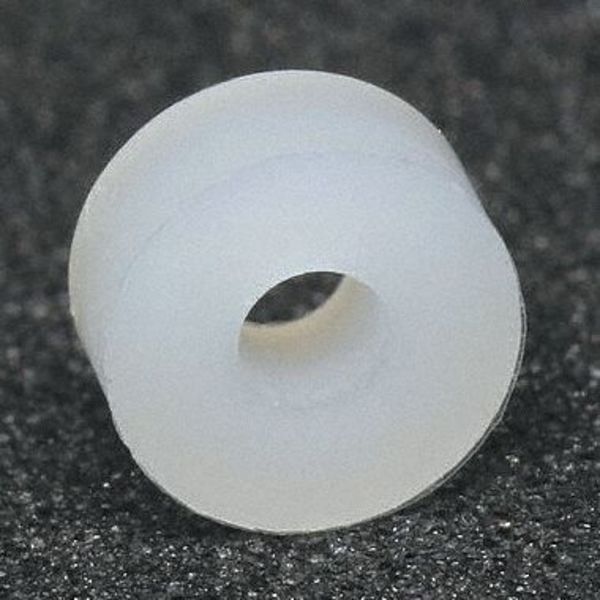 Round Spacer, M10 Screw Size, Plain Nylon, 15 mm Overall Lg, 10.4 mm Inside Dia