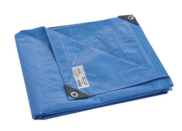 Tarp, 10 x 20 ft, 5.1 mil, Polyethylene, Standard Duty, Blue