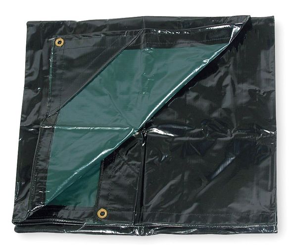 Tarp, 20 x 30 ft, 15 mil, Vinyl, Standard Duty, Black