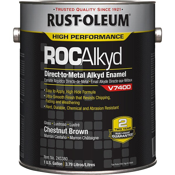 Interior/Exterior Paint, High Gloss, Oil Base, Chestnut Brown, 1 gal