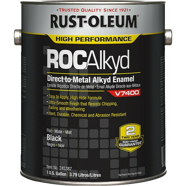 Interior/Exterior Paint, Flat, Oil Base, Black, 1 gal