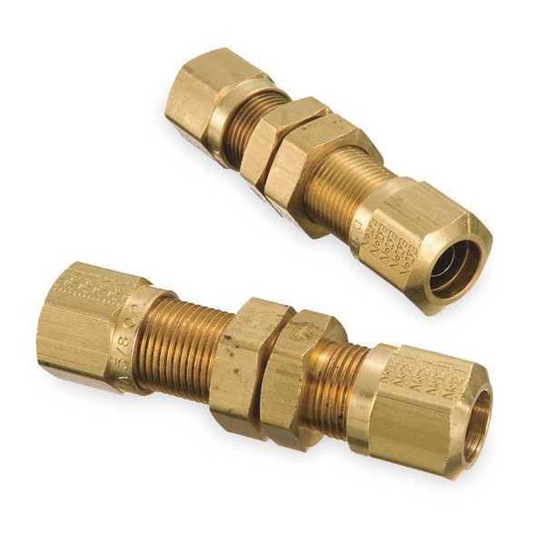 Bulkhead Union, 1/4 In Tube Sz
