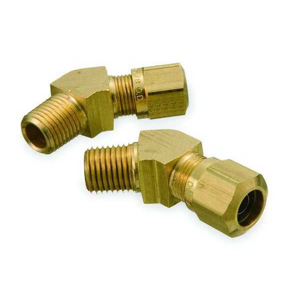 Male Connector, 45 Deg, 3/8 In Tube Sz