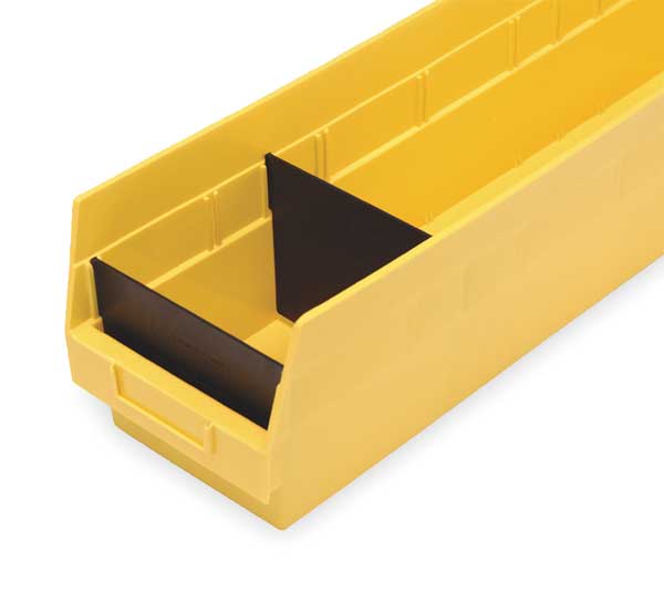 Plastic Divider, Black, 8 3/8 in L, 4 1/2 in W, 1/2 in H