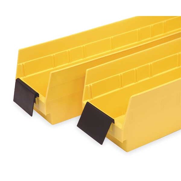 Black Plastic Label Holder, 4 in L, 2 1/4 in W, 24 PK