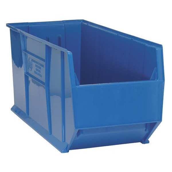 Storage Bin, Blue, Polypropylene, 35 7/8 in L x 16 1/2 in W x 17 1/2 in H, 150 lb Load Capacity