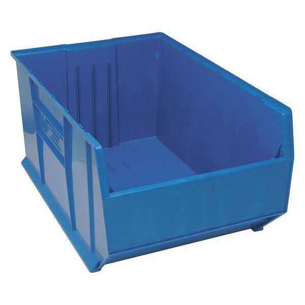 Storage Bin, Blue, Polypropylene, 35 7/8 in L x 23 7/8 in W x 17 1/2 in H, 150 lb Load Capacity