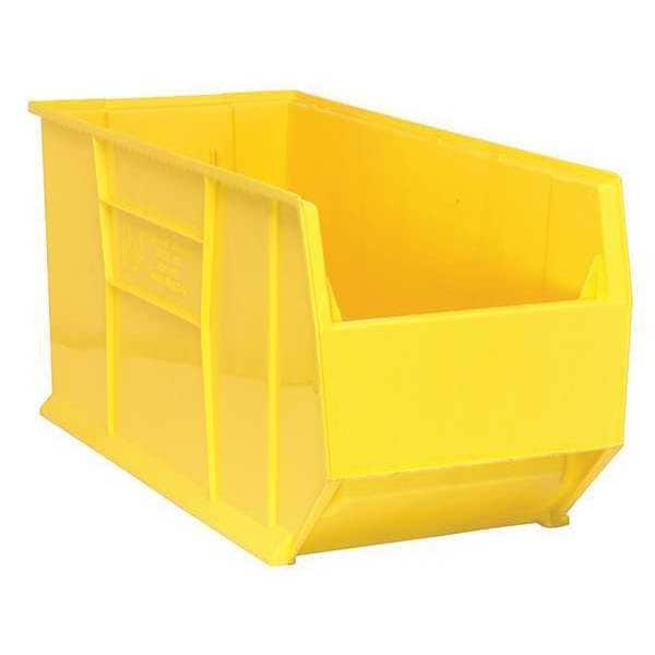 Storage Bin, Yellow, Polypropylene, 35 7/8 in L x 16 1/2 in W x 17 1/2 in H, 150 lb Load Capacity