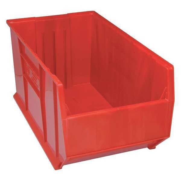 Storage Bin, Red, Polypropylene, 35 7/8 in L x 19 7/8 in W x 17 1/2 in H, 150 lb Load Capacity