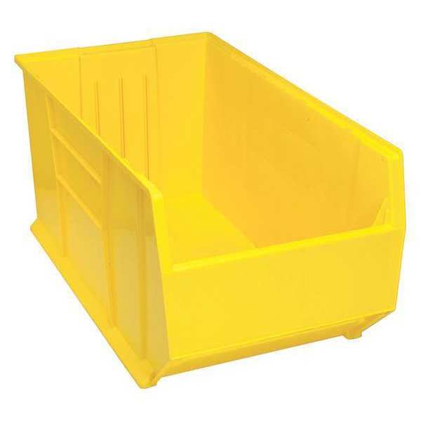 Storage Bin, Yellow, Polypropylene, 35 7/8 in L x 19 7/8 in W x 17 1/2 in H, 150 lb Load Capacity