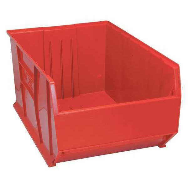 Storage Bin, Red, Polypropylene, 35 7/8 in L x 23 7/8 in W x 17 1/2 in H, 150 lb Load Capacity