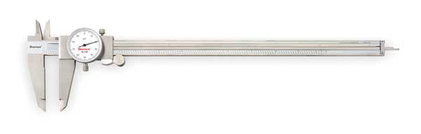 Dial Caliper w/Case, 12 In, White